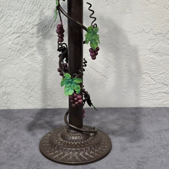Vintage Bronze Grape Vine Wine Woven Wicker Rustic Style Tealight Candle Holder - Picture 6 of 13